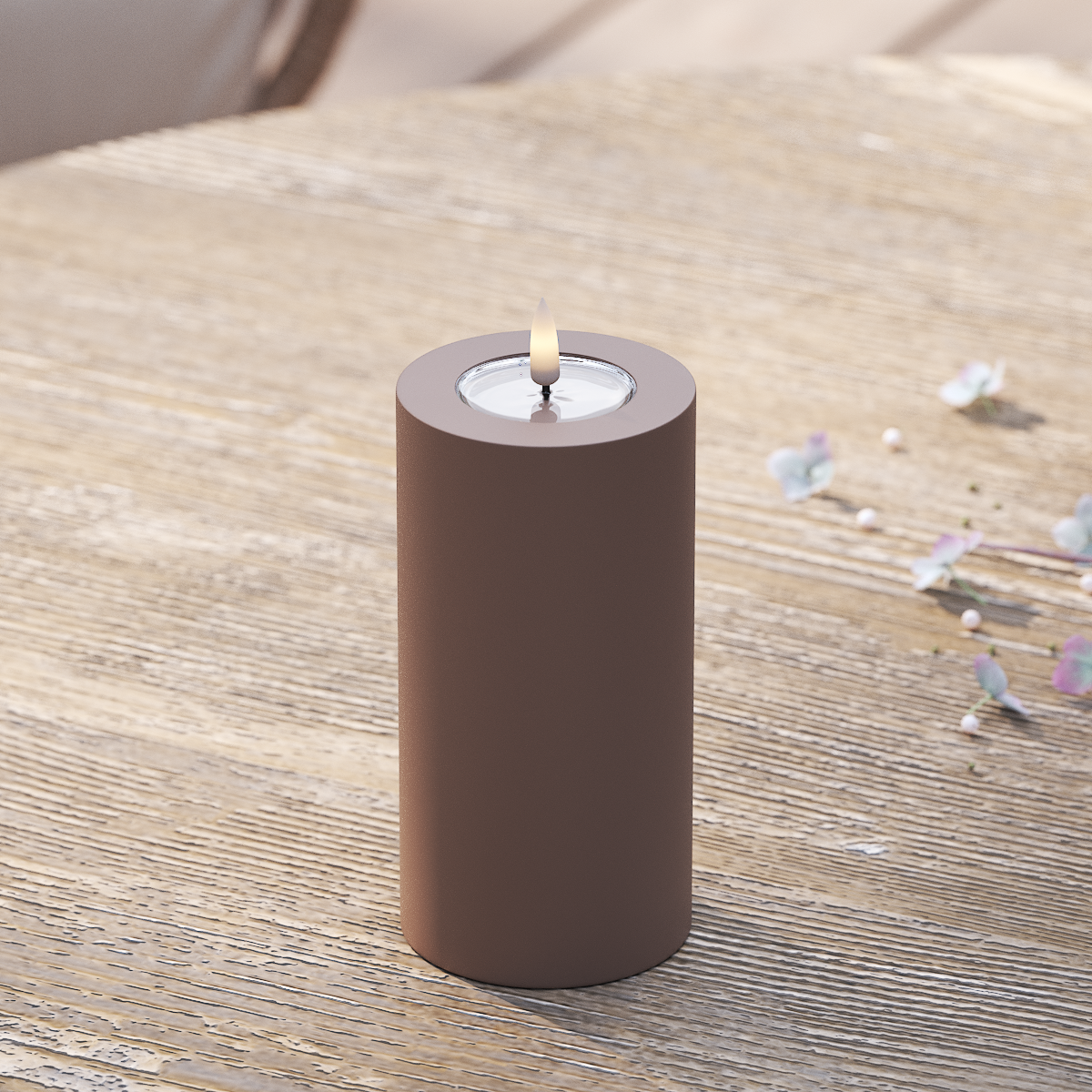 Deluxe Homeart Outdoors LED Pillar candle Ø 7.5 x 15 cm Caramel LED outdoor light Pillar candle 2
