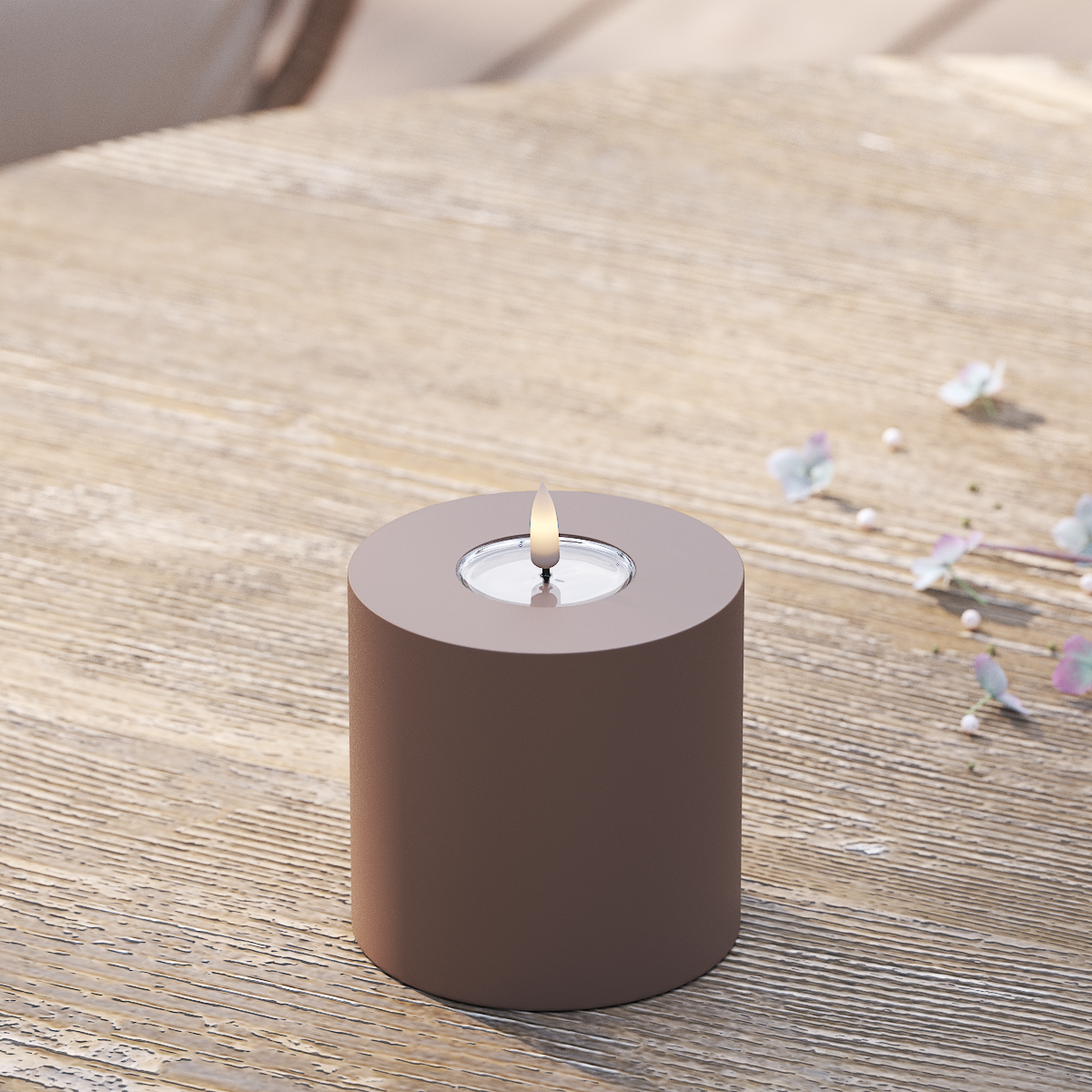 Deluxe Homeart Outdoors LED Pillar candle Ø 10 x 10 cm Caramel LED outdoor light Pillar candle 2