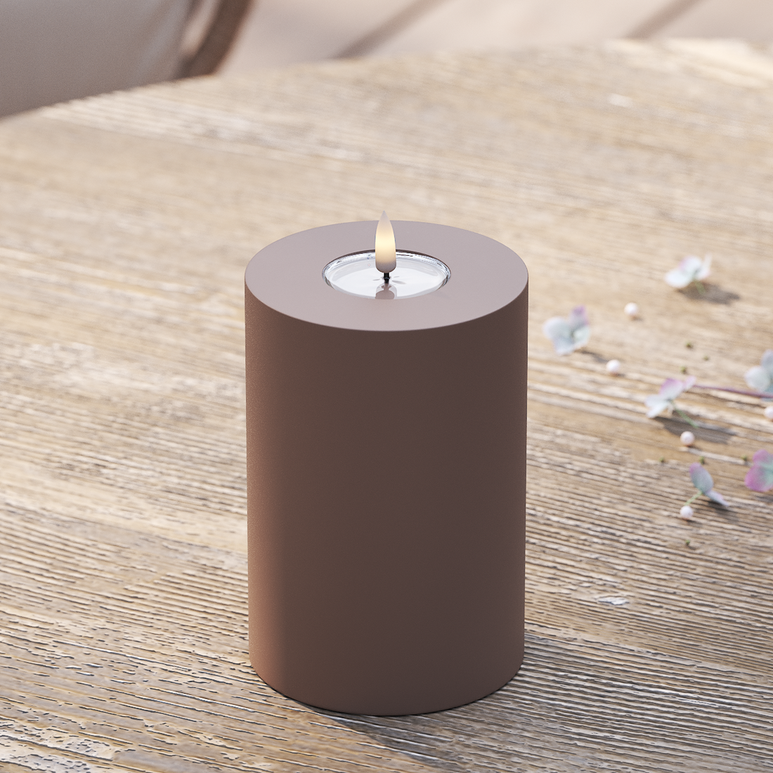 Deluxe Homeart Outdoors LED Pillar candle Ø 10 x 15 cm Caramel LED outdoor light Pillar candle 2