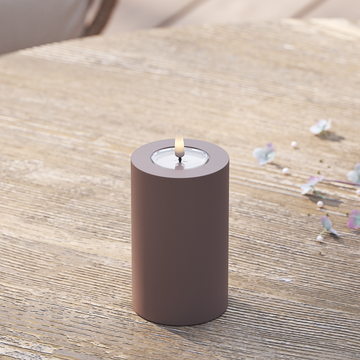 Deluxe Homeart Outdoors LED Pillar candle Ø 7.5 x 12.5 cm Mocha LED outdoor light Pillar candle 2