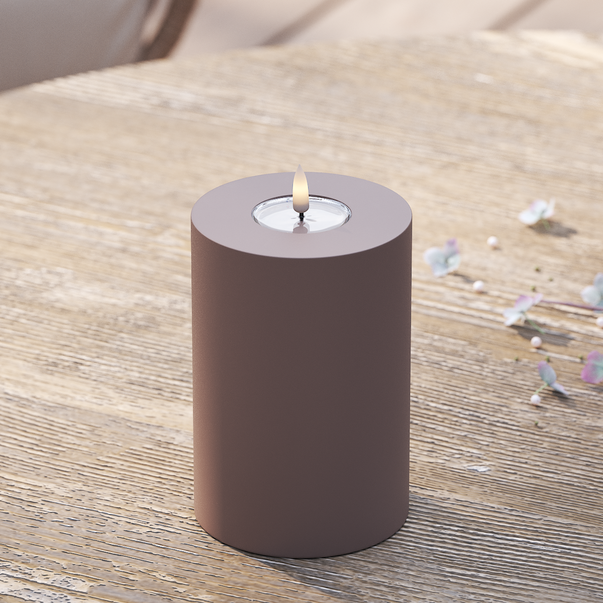 Deluxe Homeart Outdoors LED Pillar candle Ø 10 x 15 cm Mocha LED outdoor light Pillar candle 2