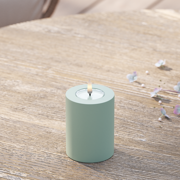 Deluxe Homeart Outdoors LED Pillar candle Ø 7.5 x 10 cm Sage Green LED outdoor light Pillar candle 2