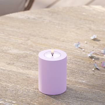 Deluxe Homeart Outdoors LED Pillar candle Ø 7.5 x 10 cm Lavender LED outdoor light Pillar candle 2