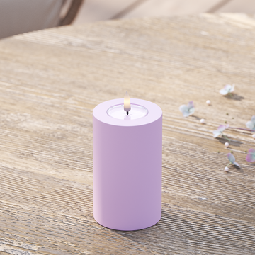 Deluxe Homeart Outdoors LED Pillar candle Ø 7.5 x 12.5 cm Lavender LED outdoor light Pillar candle 2