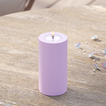 Deluxe Homeart Outdoors LED Pillar candle Ø 7.5 x 15 cm Lavender LED outdoor light Pillar candle 2