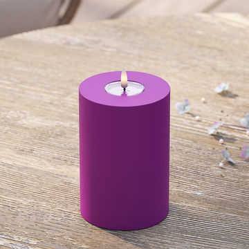 Deluxe Homeart Outdoors LED Pillar candle Ø 10 x 15 cm Violet LED outdoor light Pillar candle 2