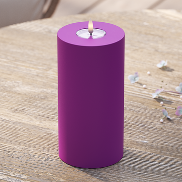 Deluxe Homeart Outdoors LED Pillar candle Ø 10 x 20 cm Violet LED outdoor light Pillar candle 2