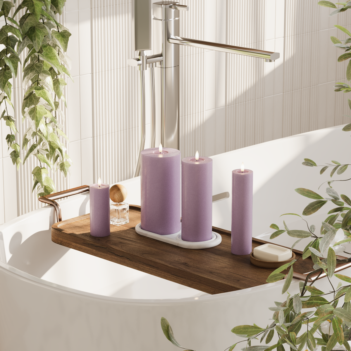 Deluxe Homeart Συσκευασία φωτός μπλοκ LED - Ανοιχτό μωβ - 5 x 12,5 + 20 | 7,5 x 20 | Συσκευασία 10 x 20 cm 2