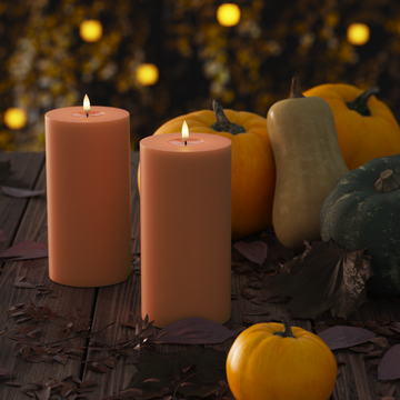 LED bloková světla Ø 10 x 20 cm Oranžová - 2 PC