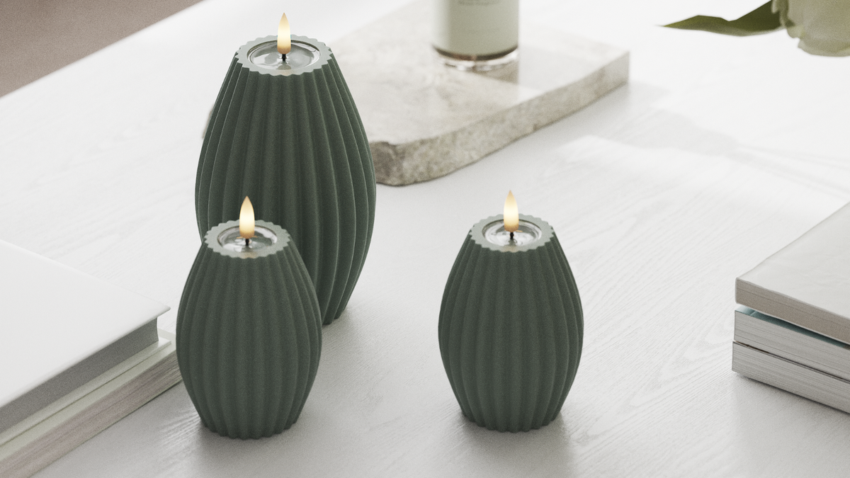 Practical timer function to your LED Ribbed candle