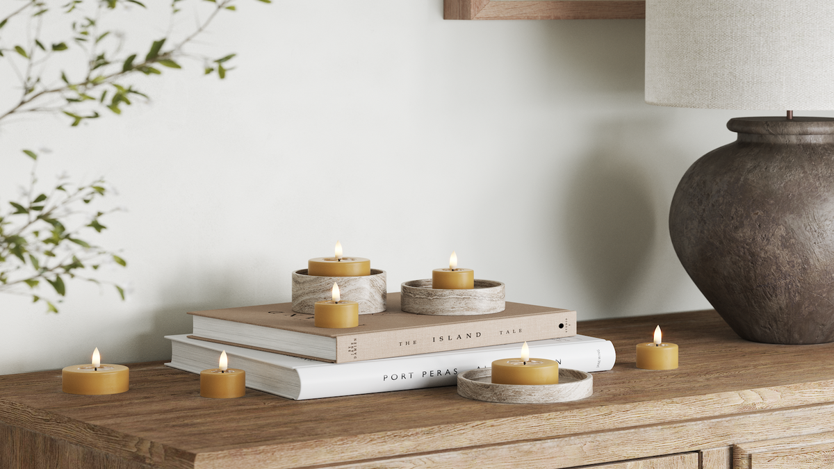 LED Jumbo Tealight candle With lifelike LED flame