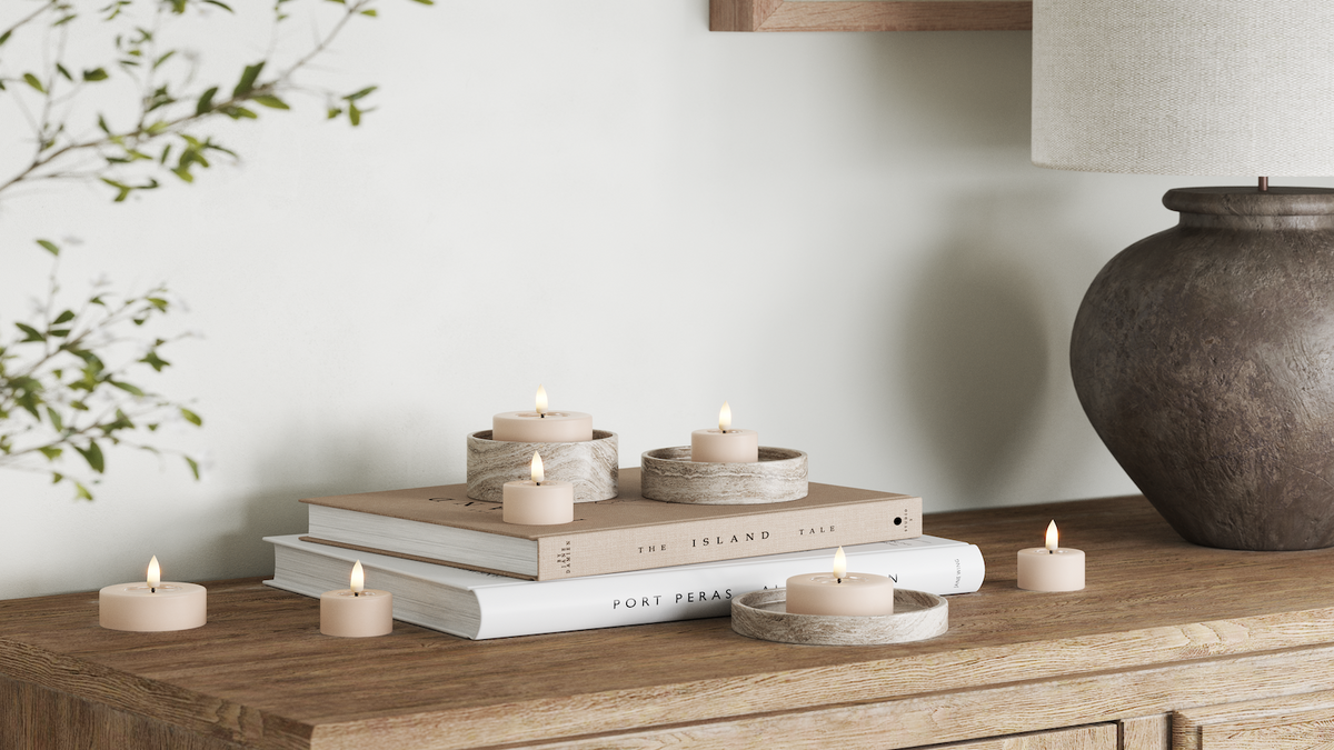 LED Jumbo Tealight candle With lifelike LED flame