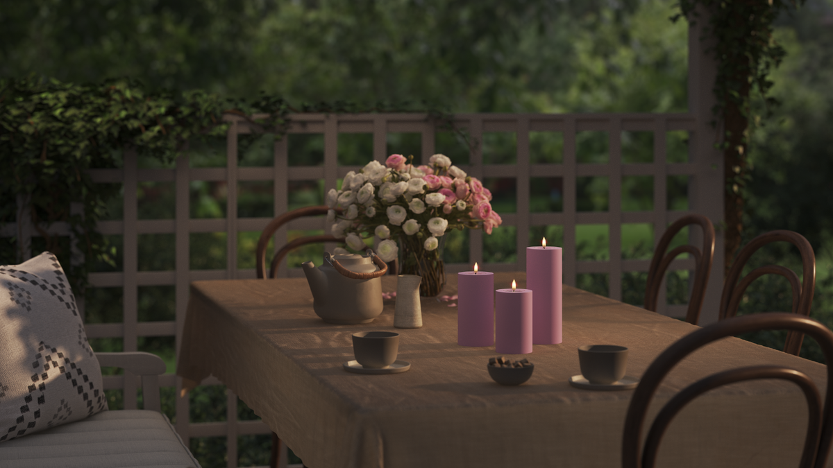 LED Outdoor light Pillar candle With lifelike LED flame