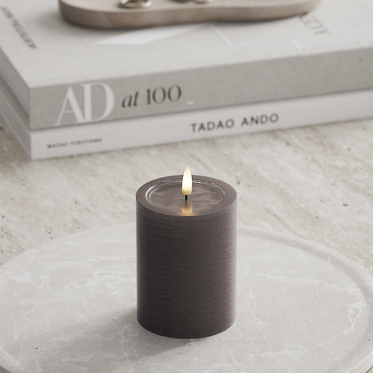 Deluxe Homeart Unique LED Blokklys D 7,5 x 10 cm Mokka unique blokklys 1