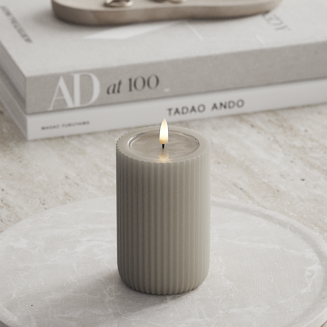 Deluxe Homeart Unique LED Rilleljus D 8 x 12,5 cm Sand unique Rilleljus 3