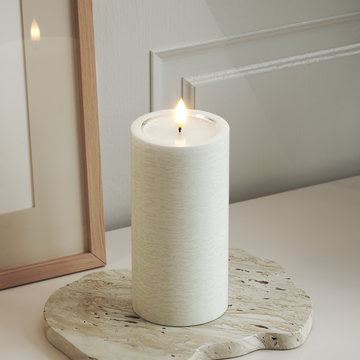 Deluxe Homeart Unique LED Pillar candle D 7.5 x 15 cm White unique Pillar candle 3
