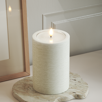 Deluxe Homeart Unique LED Pillar candle D 10 x 15 cm White unique Pillar candle 3