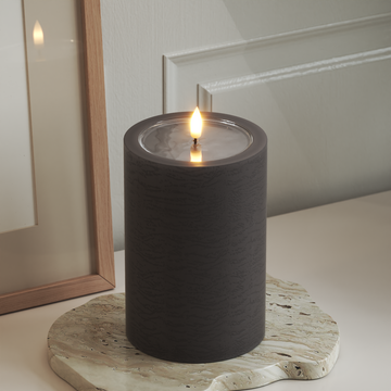 Deluxe Homeart Unique LED Pillar candle D 10 x 15 cm Mocha unique Pillar candle 3