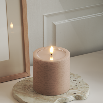 Deluxe Homeart Unique LED Pillar candle D 10 x 10 cm Pink unique Pillar candle 3