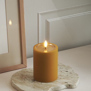 Deluxe Homeart Unique LED Pillar candle D 7.5 x 10 cm Curry unique Pillar candle 3