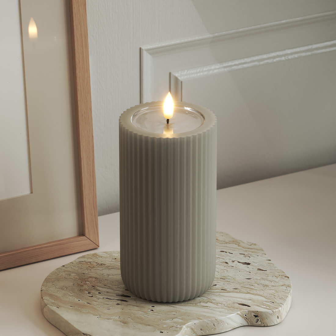 Deluxe Homeart Unique LED Rilleljus D 8 x 15 cm Sand unique Rilleljus 3