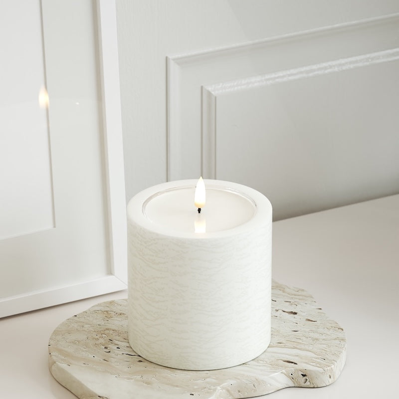 Unique Candles Unique LED Pillar candle D 10 x 10 cm White