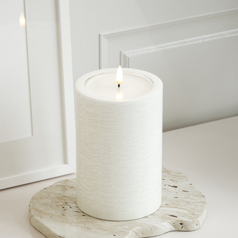 Unique Candles Unique LED Pillar candle D 10 x 15 cm White