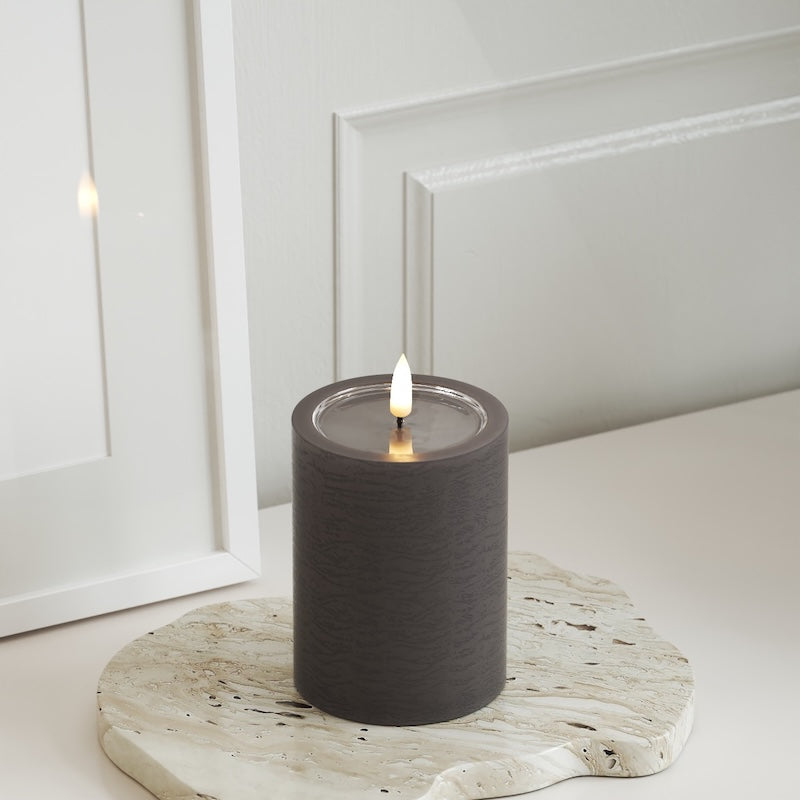 Unique Candles Unique LED Blokklys D 7,5 x 10 cm Mokka