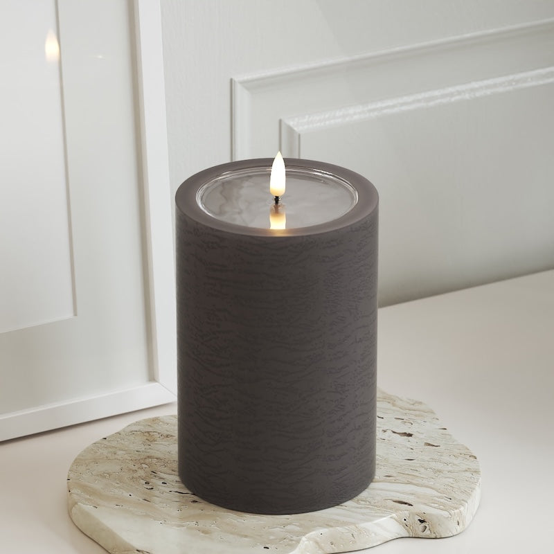 Unique Candles Unique LED Pillar candle D 10 x 15 cm Mocha