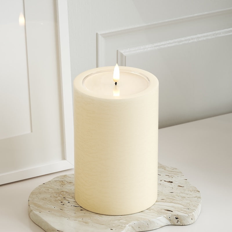 Unique Candles Unique LED Pillar candle D 10 x 15 cm Cream